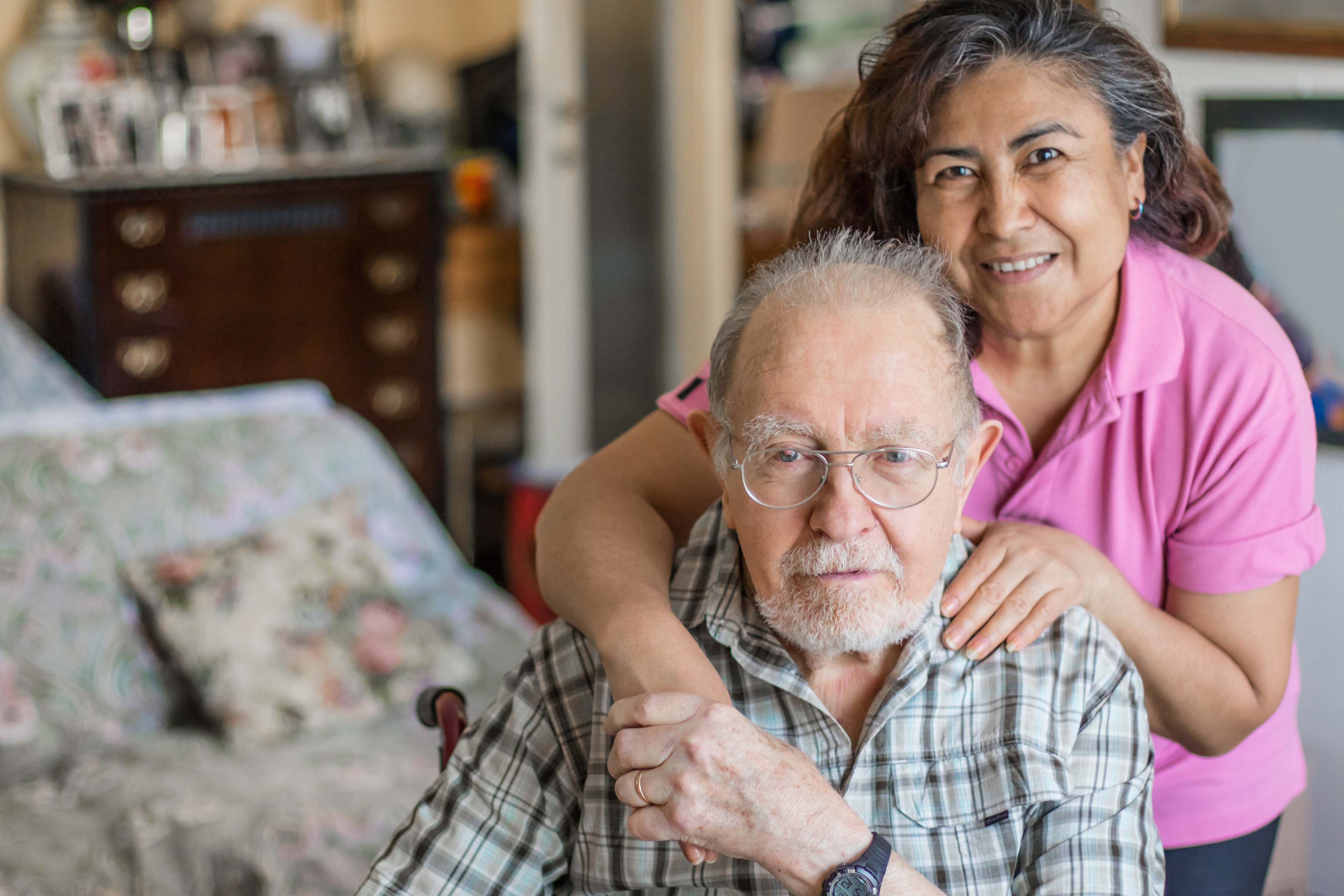 Senior Man with their Caregiver at Home. Concept of Health Care for Elderly Old People, Disabled